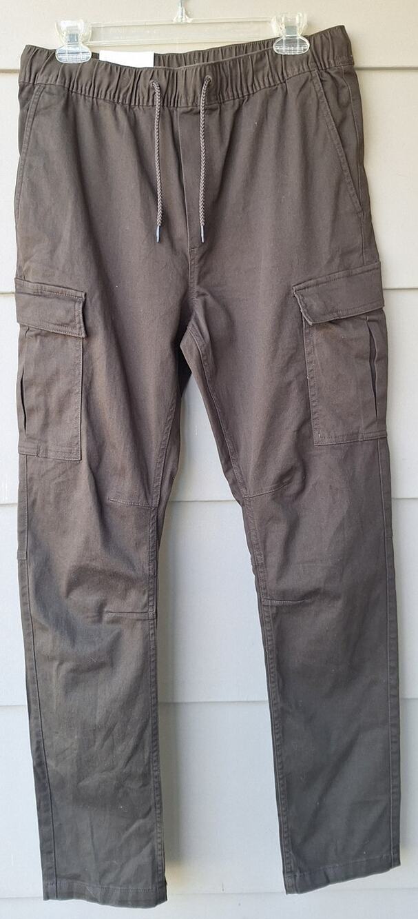 H&M Women's Olive Military Green Skinny Cargo Pants Size S Recycled Cotton blend